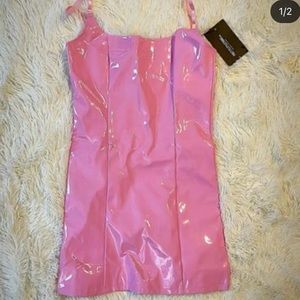 PU leather dress